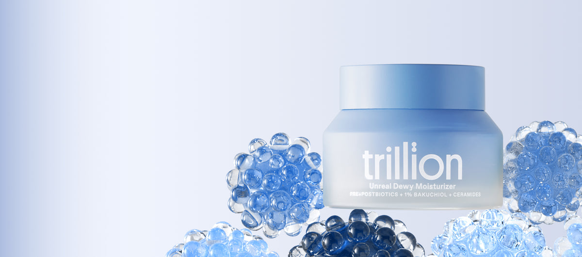 Trillion moisturizer in the professional blue product shoot